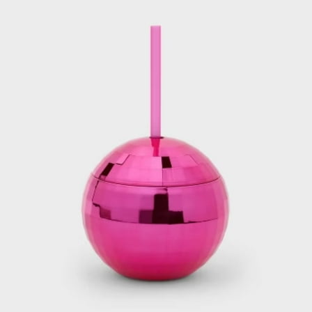 Hot Pink Disco Ball Cup 14 fl oz -