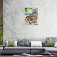 thumbnail image 5 of Beach Vintage Motor Cycle Bathroom Decor Wall Art Motorcycle Colorful Sea Ocean Seagull Inspirational Quotes Pictures Wall Decor Canvas Painting Prints Artwork Framed for Bedroom 12"x16", 5 of 6