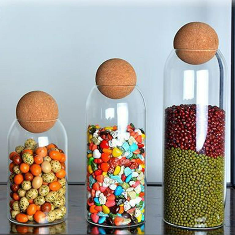 Creative Glass Sealed Jar Storage Jar Household Food Grade Glass Bottle  with Lid Transparent Fruit Tank