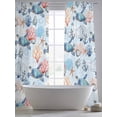 thumbnail image 5 of Blue Ocean Sheer Curtains 96 Inch Length 2 Panels Set Window Treatments, Summer Coastal Beach Nautical Sea Turtles Corals Rod Pocket Semi Curtains for Living Room/Bedroom/Kitchen Décor, 104"W x 96"L, 5 of 7