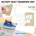 thumbnail image 2 of Uxcell 4 Hojas de Vinilo Puff 3D Transferencia de Calor 12x3.4 Pulgadas Beige para Camisetas y Proyectos de Tela DIY, 2 of 7