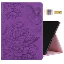 Dteck Folio Case for iPad 10th Gen 2022 10.9" Screen, Embossed Butterfly Folio Stand Smart Cover Auto Wake Sleep PU Leather Card Slots Holder Protective Case for iPad 10th Generation, Purple