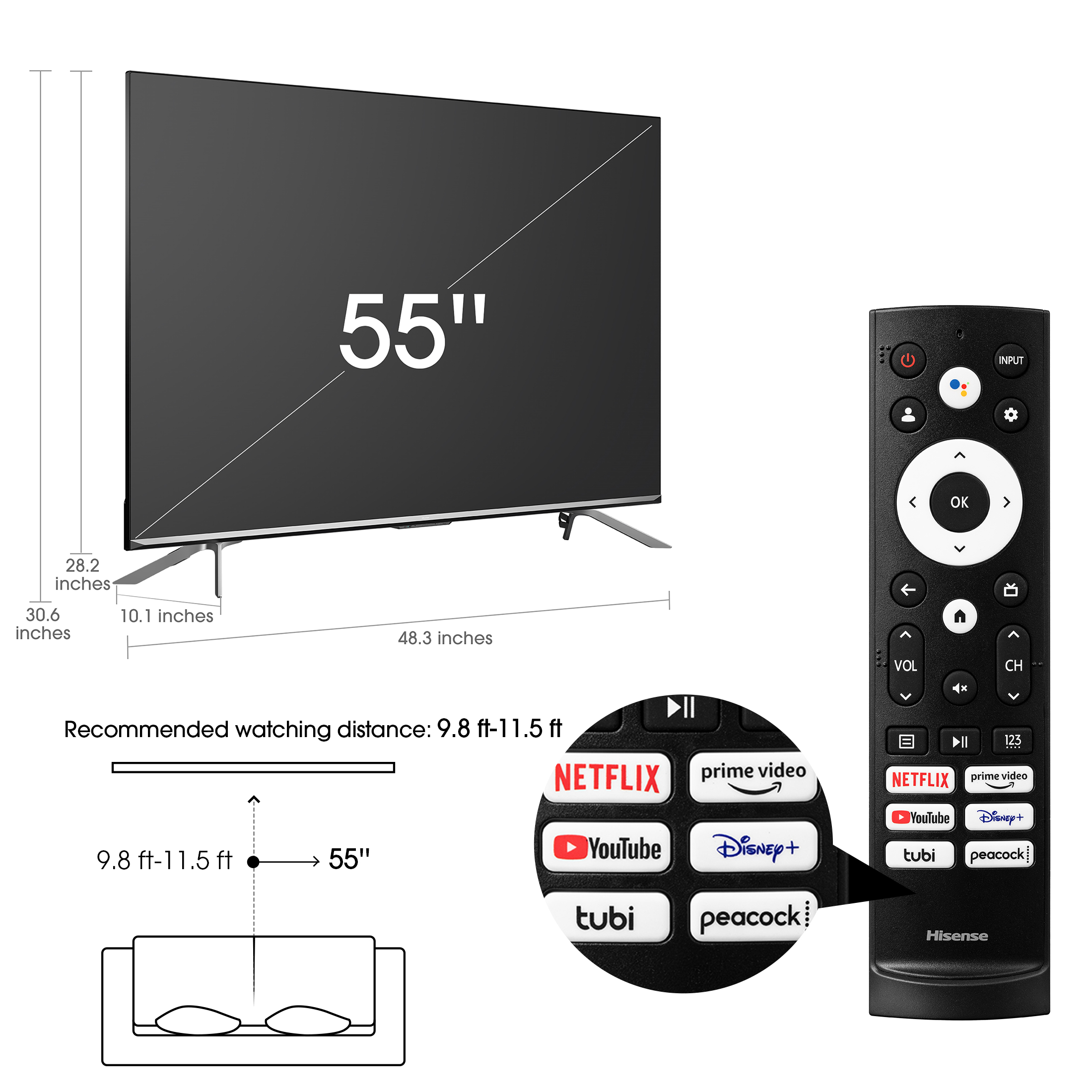 Hisense 55 - Inch Class Premiun U7H Series ULED Quantum Dot QLED 4K UHD Smart Google TV - image 2 of 16