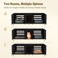 thumbnail image 3 of Cat Litter Box Enclosure for 2 Cats, Litter Box Furniture with Double Room, Central Entry, and Dual Use as TV Stand for Living Room, Black (Elevated Version), 3 of 8