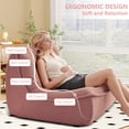 thumbnail image 3 of NBLDGT Bean Bag Chair for Adults, Single Lounge Chair with Lumbar Pillow, Comfy Floor Sofa with High-Resilience Foam, Lazy Accent Chair for Living Room, Bedroom, Apartment, Or Reading Corner, Pink, 3 of 11