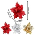 Christmas Hot Sale Ansho Pack Of 6 Glitter Flower Large Artificial