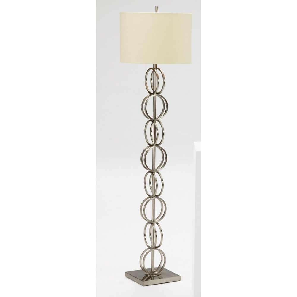 8 Ring Satin Nickel Floor Lamp