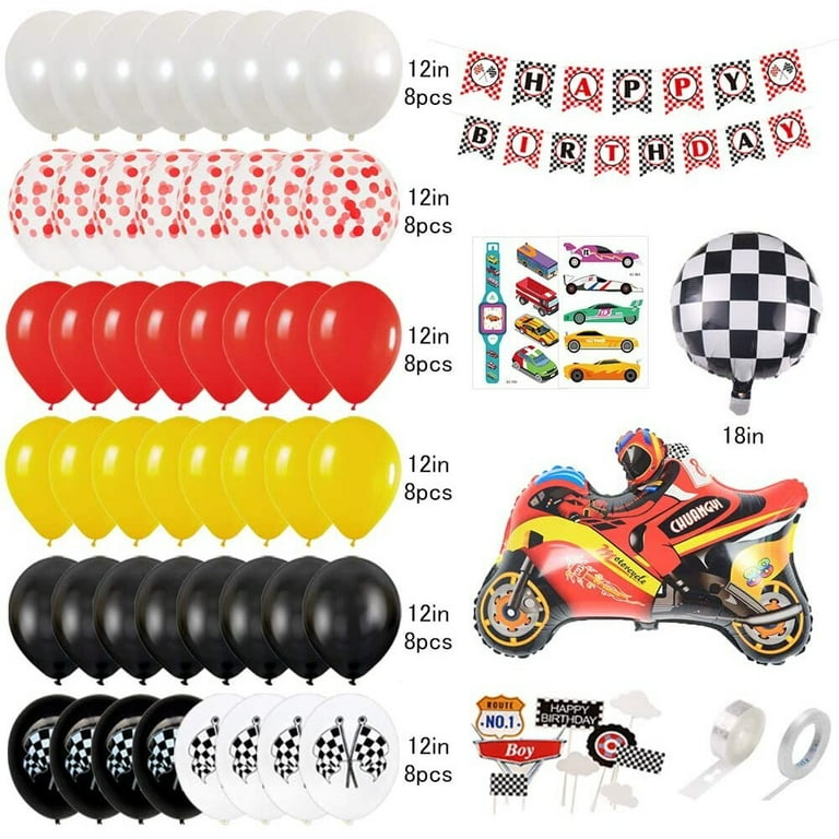337Pc Race Car Birthday Party Set - Decorations & Tableware For 50 Guests, Includes Banner, Plates, Balloons