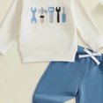 thumbnail image 4 of Gerichy Toddler Baby Boy Clothes Cartoon Tool Embroidered Sweatshirt Pullovers Pants Set 6 12 18 24 Months 2T 3T Outfit Fall, 4 of 4