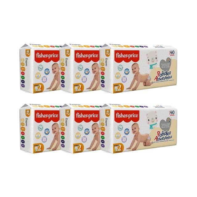 Pañal para Bebé Fisher Price Pack 240 pañales Etapa 2
