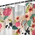 thumbnail image 3 of Cute Cartoon Rose with Dog Bulldog Shower Curtain 72"x84" ,Bathroom Decorative Shower Curtains Set with 12 Hooks,Modern Waterproof Washable Shower Curtain, 3 of 6