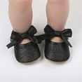 thumbnail image 2 of Baby Girl Mary Jane Flats Lace Bow Non-Slip Soft Sole Newborn First Walker Wedding Princess Party Dress Shoes, 2 of 6