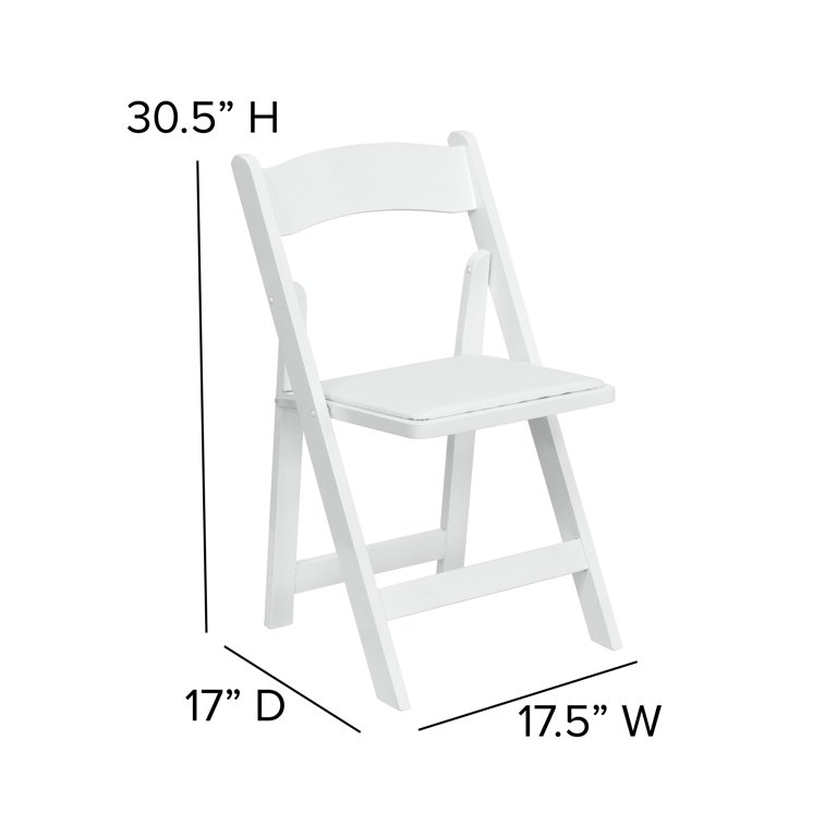 Emma + Oliver 2 Pack White Wood Dining & Event Folding Chair