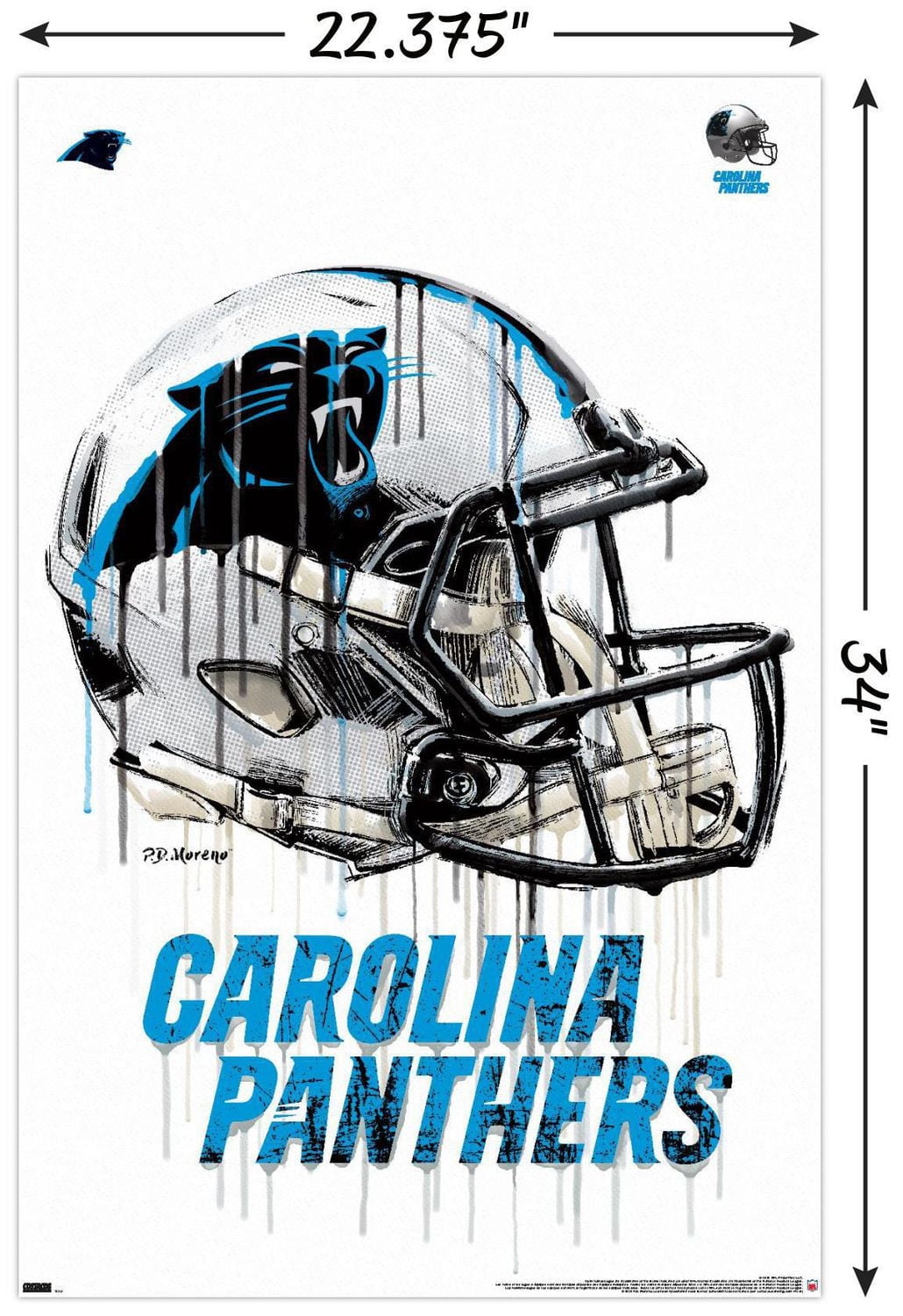 NFL Carolina Panthers - Drip Helmet 20 Wall Poster