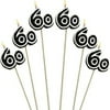 "The Party Continuous 60th Birthday Party Molded Candle on a Stick Decoration, Pack of 6, Multi , 9 1/2"" Wax, stick"
