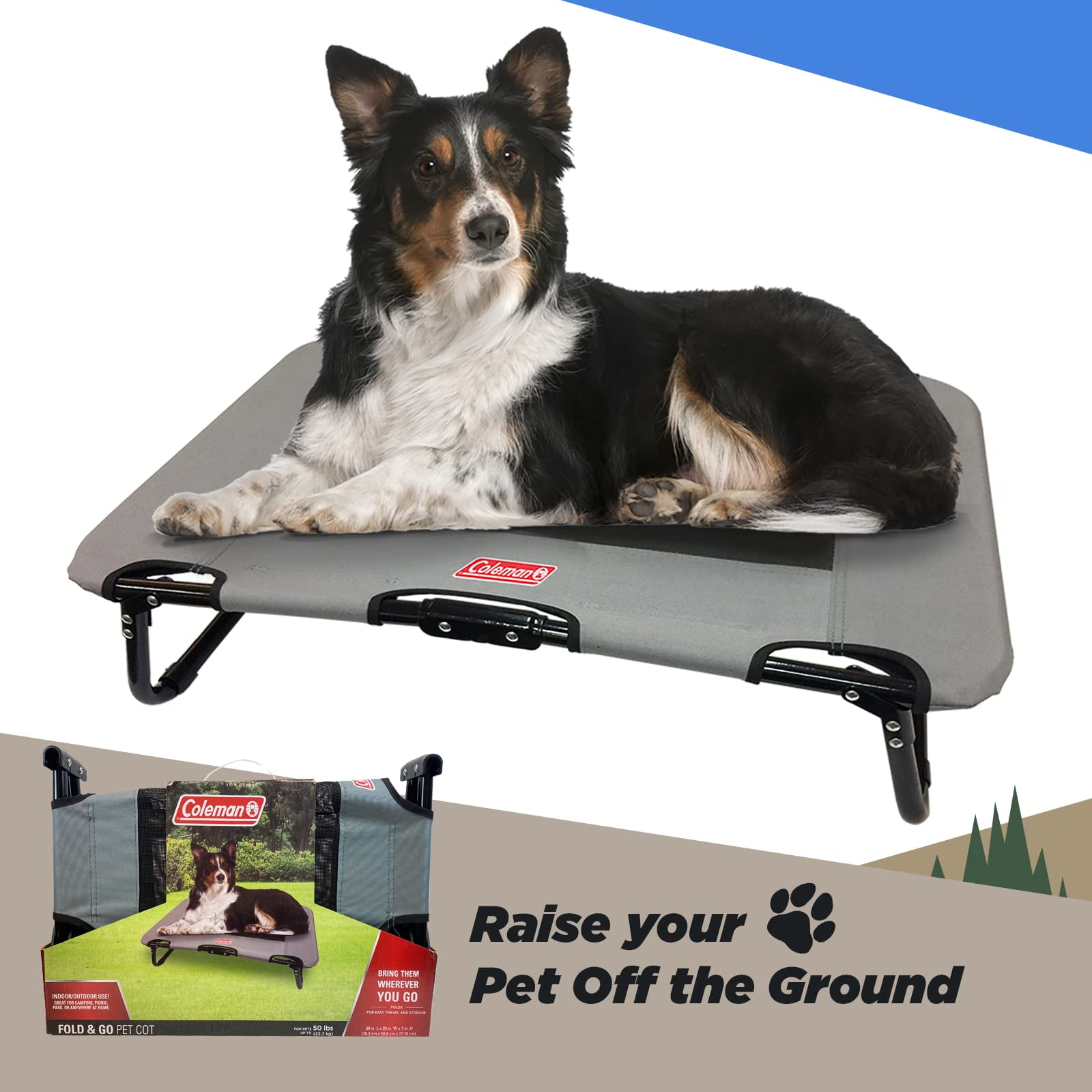 Coleman Grey Folding Pet Cot
