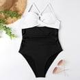 thumbnail image 4 of Fsqjgq Womens Swim Suit Bikini Doggy 2024 Women's Swimsuit Cut out Swimsuit with Waistband High Waist Front Lace up Swimsuit for Women White M, 4 of 4