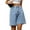 Blue, variant on Women's Loose Casual Washed Jean Shorts for Summer, Relaxed Fit Five Quarter Straight Leg Pants with Medium Waisted Elastic Waistband for Everyday Comfortable Stylish Outfits,Blue L