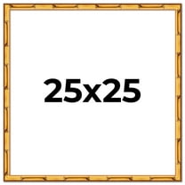 25x25 Frame Gold Bamboo Solid Wood Picture Frame | 0.75 Inch Moulding Width | Interior Frame Depth