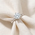 thumbnail image 4 of Pompeii 1Ct Diamond Engagement Ring Wedding Plain Band Set 14k White Gold Lab Grown, 4 of 5