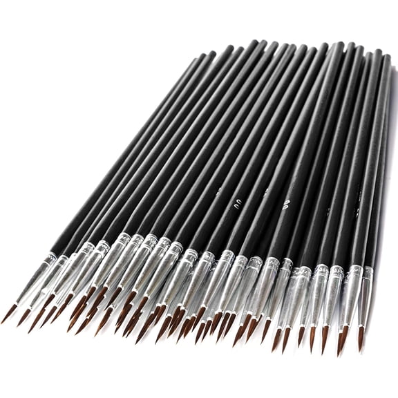 Bwlky Detail Brushes, 60Pcs Very Small Paint Brushes Fine Tip Paint Brushes Set Size00 Paint Brushes Kit for Nail Art Model Craft Painting and Small Hobby, Black