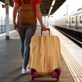 thumbnail image 3 of Stretch Luggage Cover XL(29-32in)– Elastic Travel Suitcase Protector with Handle Openings & Bottom Closure, Washable Polyester Spandex Suitcases Cover, Wood Grain Print, 3 of 5