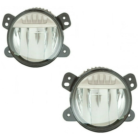 For Jeep Wrangler JL 2018 2019 2020 2021 Fog Light Assembly Driver and Passenger Side | Pair | LED | Black | Bumper Type 2 | CAPA Certified | Replacement For CH2592160C | 68307273AE, 68307273AB
