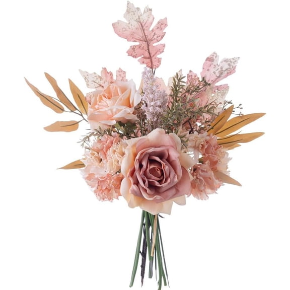 KIRIFLY Artificial Fake Flowers Plants Silk Flower Arrangements Wedding Bouquets Decorations Plastic Floral Table Centerpieces for Home Kitchen Garden Party Décor (Champagne Pink)