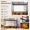 thumbnail image 6 of Miniyam Twin Over Twin Metal Bunk Bed with Storage Drawers, Convertible Bunk Bed with Guardrails, Ladder, Black, 6 of 7