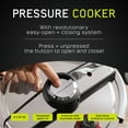 thumbnail image 2 of Universal (6.3 Qt/6 Liter) Silver Express Pressure Cooker + Extra Glass Lid, (15 PSI/100 kPa ) with Easy Opening System, Ultra Safe Stainless Steel Pressure Cooker, 2 of 6