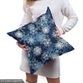 thumbnail image 4 of Ambesonne Winter Fabric by the Yard Upholstery, Ornate Snowflakes Xmas, 5 Yards, Pale Blue Dark Blue, 4 of 4