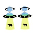 thumbnail image 1 of Pendientes para mujer OVNI acrílico astronauta estrella relámpago gato lindo Hip Hop exageración especial creatividad joyería Arco Iris Dengxun unisex, 1 of 2