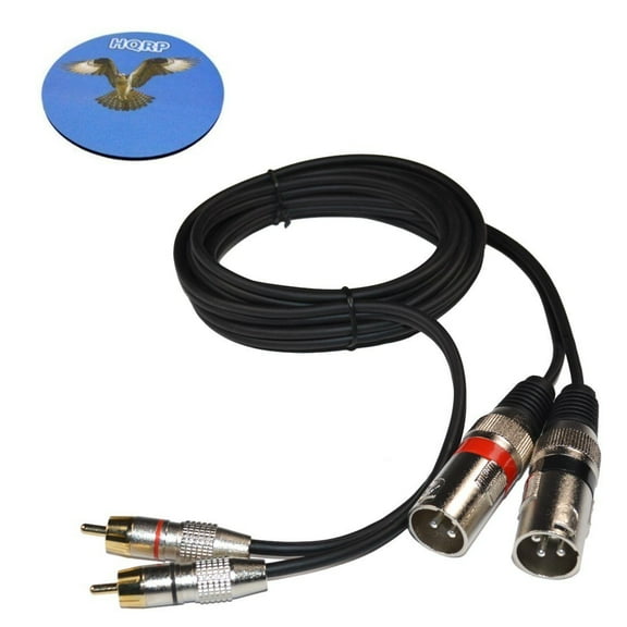 HQRP Dual XLR Male to Dual RCA Male Phono Plug Twin Lead / Audio Signal Patch Cable Cord   HQRP Coaster