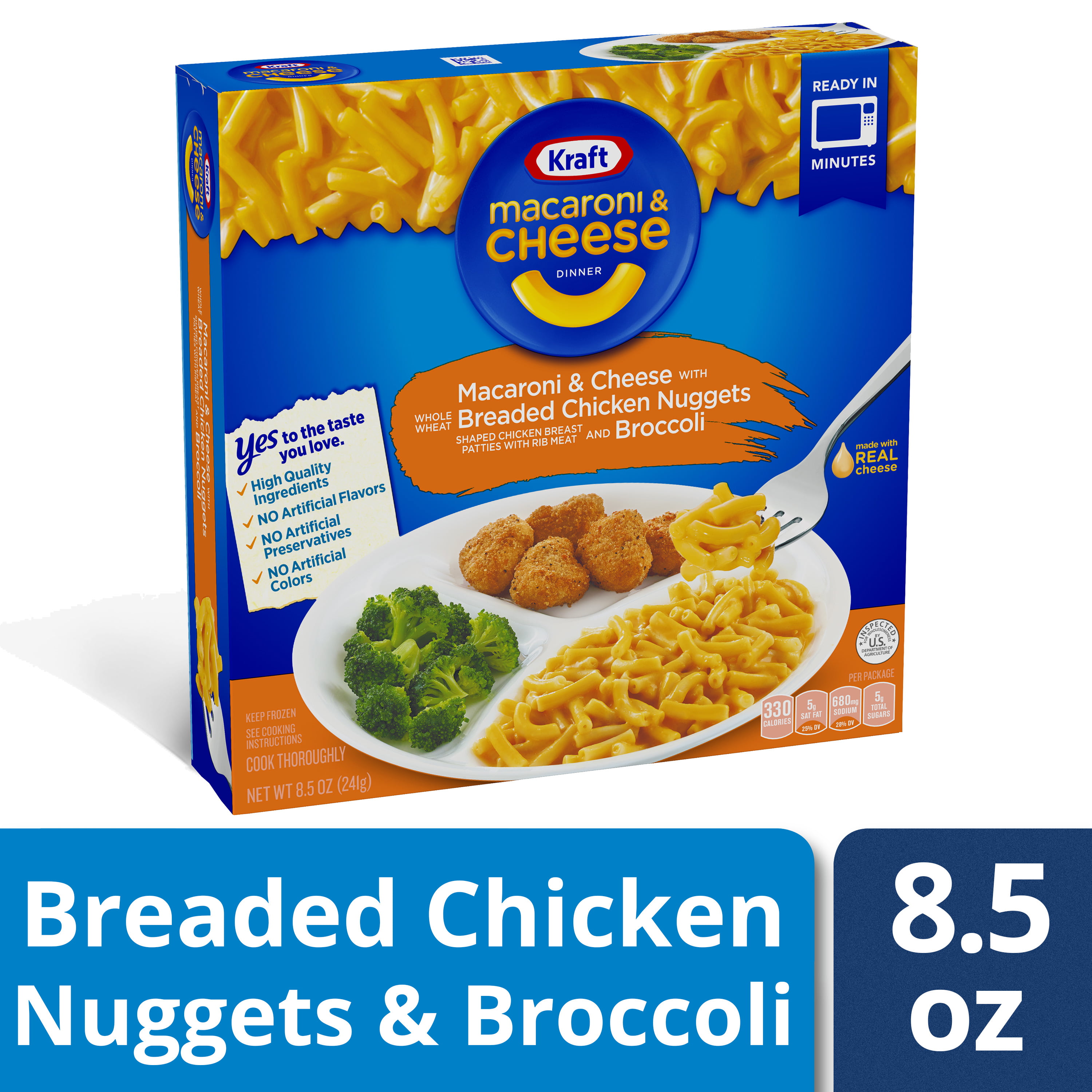 Kraft Macaroni And Cheese Dinner With Breaded Chicken Nuggets And Broccoli 8 5 Oz Box Walmart Com Walmart Com