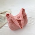 thumbnail image 4 of Bolso de hombro acolchado para mujer Bolso acolchado de algodón informal Color sólido para el trabajo (rosa), 4 of 6