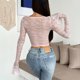 thumbnail image 4 of Camisola moldeadora de cintura con lazo sin espalda informal de encaje para mujer, top de poliéster, 4 of 4