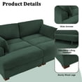 thumbnail image 7 of UIXE Chaise Lounge Indoor Upholstered Corduroy Sofa with Armrest for Living Room Bedroom, Hunter Green, 7 of 7