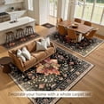 thumbnail image 4 of Area Rugs 5'x7' Washable NonSlip Floral Vintage Distress Print Pattern Medallion Carpet For Living Room Bedroom Dining Room Black Colorful Floral Dark Tan, 4 of 7
