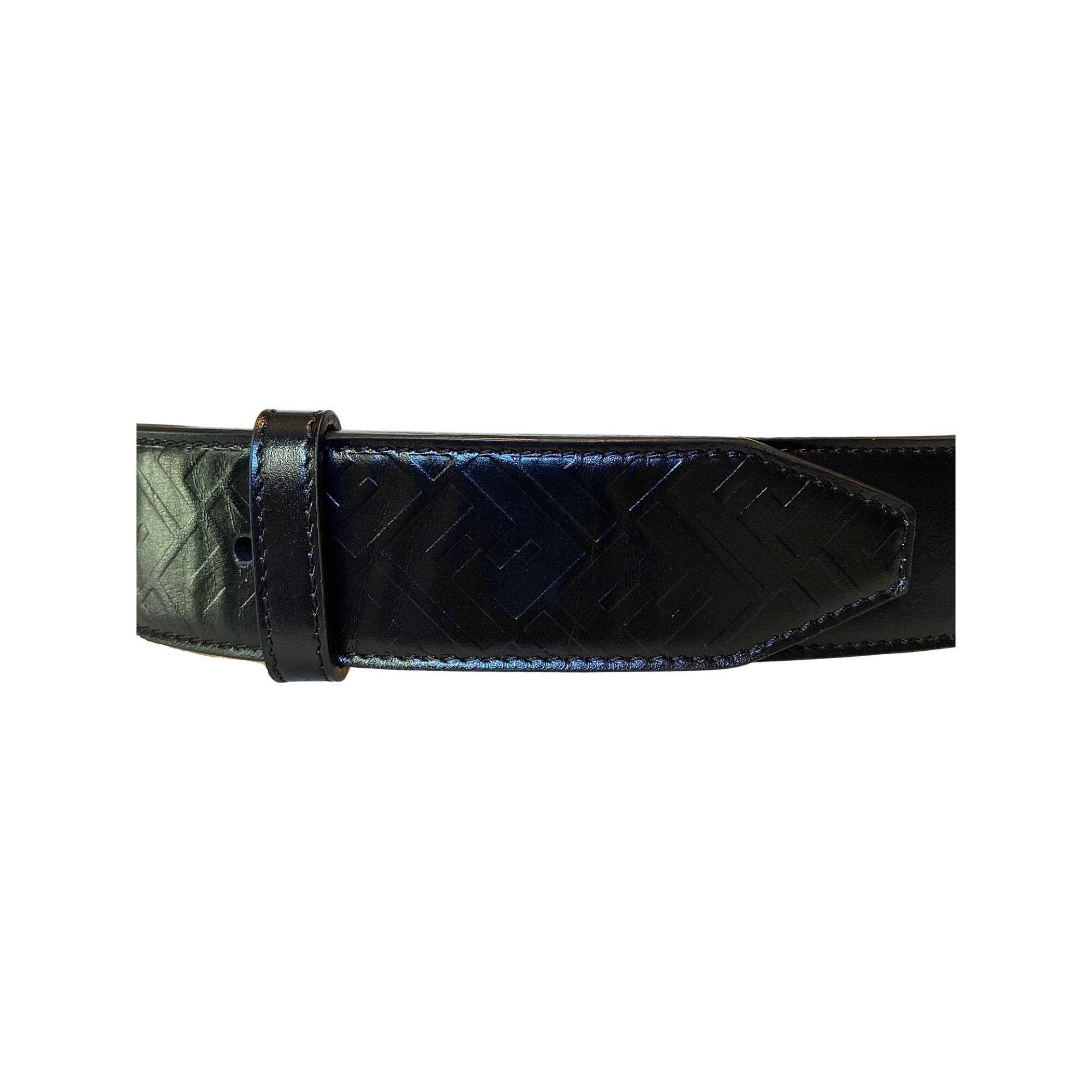 Fendi Limited Mamma Buckle Leather Black Belt Silver Fendi, Black Vintage Fabric Belt. - Etsy main image 3