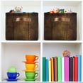 thumbnail image 6 of Yayeee 2 Pack Canvas Storage Basket with Handles for Shelves Fabric Bins Closet Organizer, Wood Grain, 6 of 8