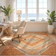 thumbnail image 3 of Design&I 5'x7' Ultra Soft Area Rug, Boho Grid Vintage Distressed Folk Motifs Geometric Border Southwestern None Fluffy Washable Non Shedding for Bedroom Living Room Home Office, 3 of 7