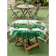 thumbnail image 3 of Outdoor Tablecloth with Umbrella Hole and Zipper, Saint Patrick's Day Round Table Cloth 54 Inch Waterproof Tablecloth, Luck Leaves Car Green Buffalo Plaid Picnic Table Cover for Patio Camping, 3 of 7
