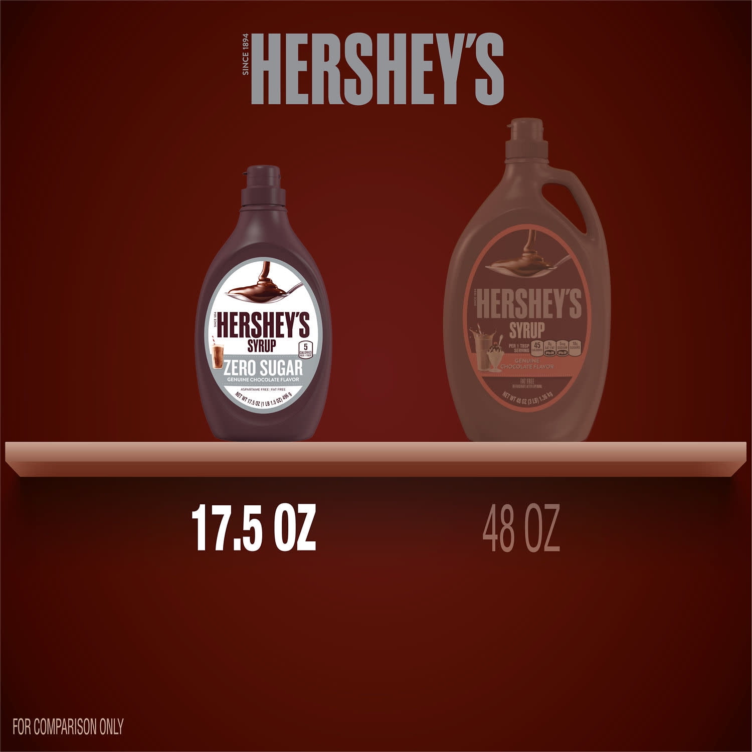 Hershey's Zero Sugar Chocolate Syrup, Bottle 17.5 oz