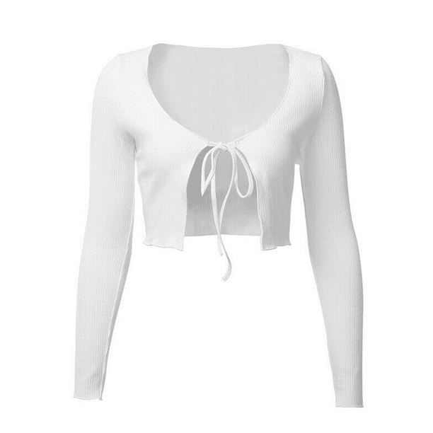 tie up cropped cardigan
