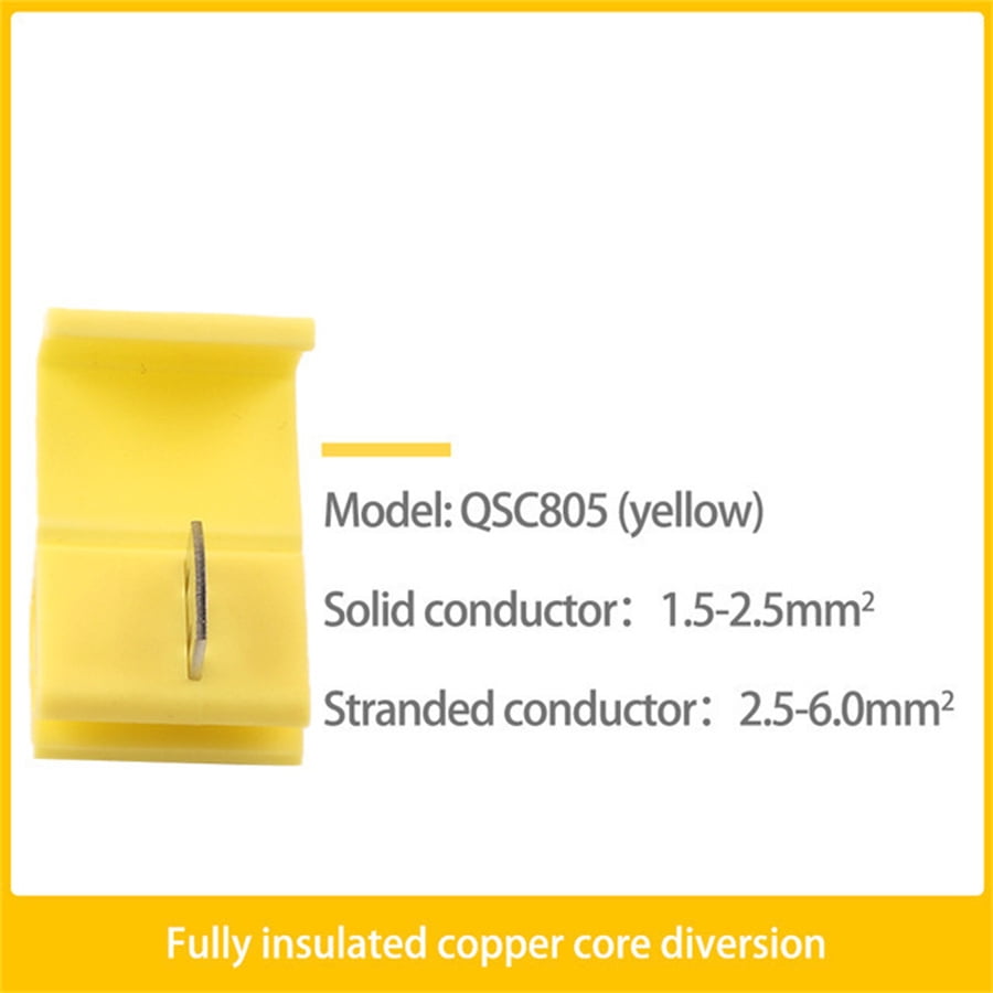 Quick Terminals Cable Connectors Yellow Wire Connector 100 Piece