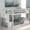 White#3, variant on Twin Size Adjustable Bed Base, Twin Size Wooden Captain Bed with Built-in Bookshelves,Three Storage Drawers and Trundle, White Wash, White Washed Bed Frames,Pine Platform Bed Frames