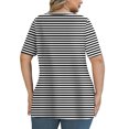 thumbnail image 4 of Tops de Manga Corta de Tamaño Más de las Mujeres, Blusas de Cuello en V Impresas de Verano de Moda para Uso Casual, Diario Y de Fiesta, 4 of 8