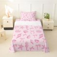 thumbnail image 2 of jejeloiu Pink Bowknot Bow Twin Sheet Sets,Cute Bowtie Ribbon Bedding For Girls Women 3-Piece, 2 of 6