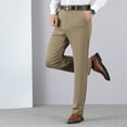 thumbnail image 2 of QATAINLAV Saving Deals Mens Big and Tall Dress Pants Solid Color Casual Business Work Trousers Slim Fit Straight Leg Thin Pants with Pockets Khaki XXXXL, 2 of 9