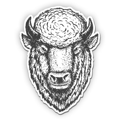 Buffalo - 3" Vinyl Sticker - For Car Laptop Water Bottle Phone - Waterproof Decal
